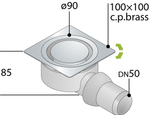 SIFOIDE PAVIMENTO QUADRA KUALA LUMPUR- 100 X 100 Gri. Design- TEA- pezzi 1