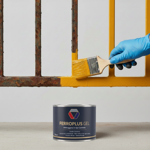 Kit 3 pezzi ferroplus gel smalto sintetico antiruggine giallo segnale 750 ml