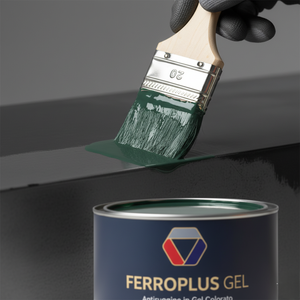 Kit 3 pezzi ferroplus gel smalto sintetico antiruggine verde muschio 750 ml
