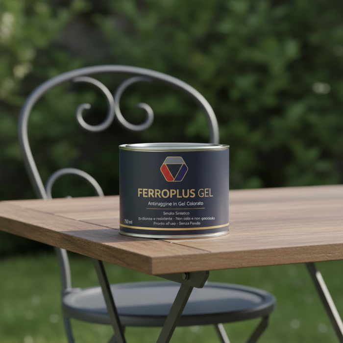 Kit 3 pezzi ferroplus gel smalto sintetico antiruggine grigio grafite 750 ml