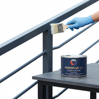 Kit 3 pezzi ferroplus gel smalto sintetico antiruggine grigio grafite 750 ml