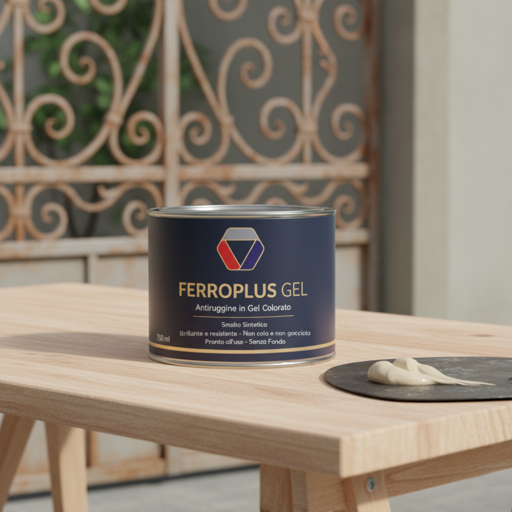 Kit 3 pezzi ferroplus gel smalto sintetico antiruggine biancoperla 750 ml