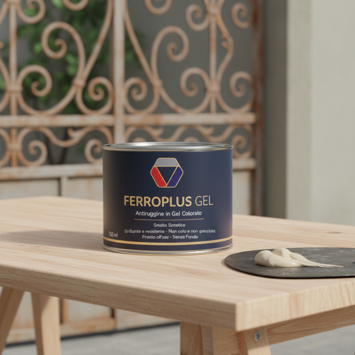 Kit 3 pezzi ferroplus gel smalto sintetico antiruggine biancoperla 750 ml