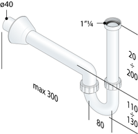 SIFONE ALTA QUALITA' - MOD. U IN OTTONE UNI EN 274- 11/4 x 32- TEA- pezzi 1