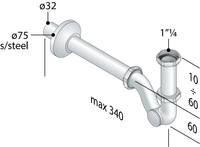 SIFONE ALTA QUALITA' - MOD. S IN OTTONE UNI EN 274- 11/4 x 32- TEA- pezzi 1