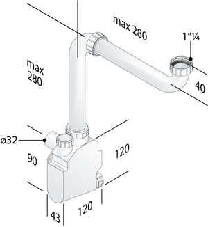 SIFONE SQUID IN PP 11/4X32- 11/4 x D. 32- TEA- pezzi 1