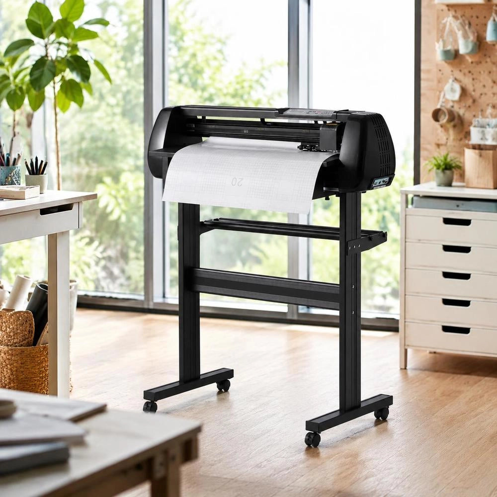 Vinyl Cutting Machine With 72 Cm Max. Feed Width, Dual Blades, And LED Display; Adjustable Vinyl Cutting Plotter Set With Signmaster Software, Compatible With Windows And MacOS