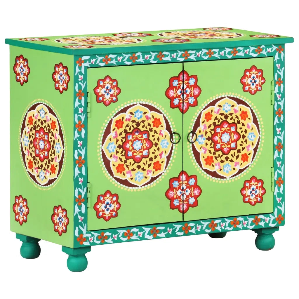 Credenza Dipinta a Mano Multicolore 70x35x60 cm Legno di Mango 321664