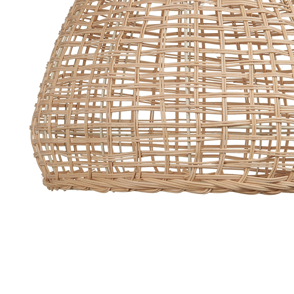 Lampadario a sospensione fatto a mano rattan beige e naturale 127 cm boho
