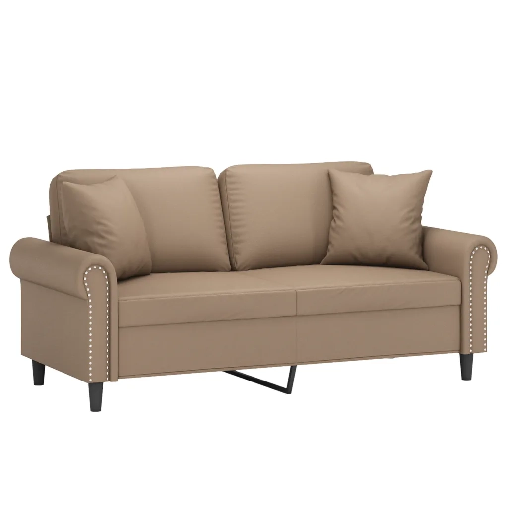 Divano a 2 Posti con Cuscini Cappuccino 140 cm in Similpellecod mxl 96773