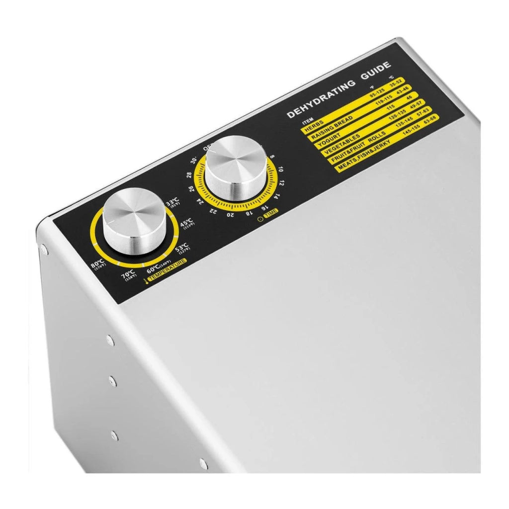 Essiccatore per alimenti 500 watt 33-80°C 6 ripiani timer 0-30 h acciaio inox 14_0001352