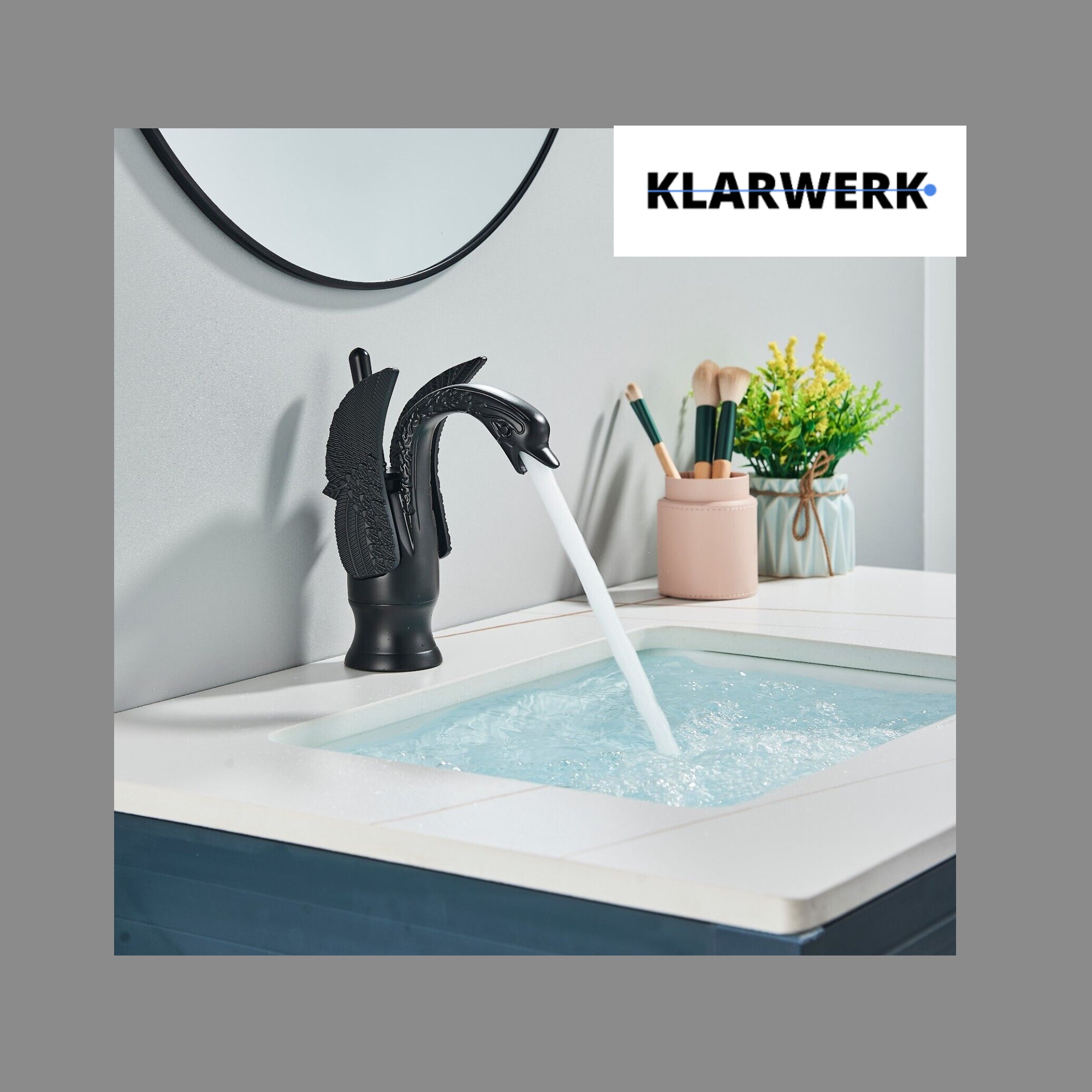 ADRIAN | Rubinetteria da bagno di design in acciaio inox con effetto cigno per lavabo lussuoso nero opaco ristorazione | miscelatore bagno 2 attacchi