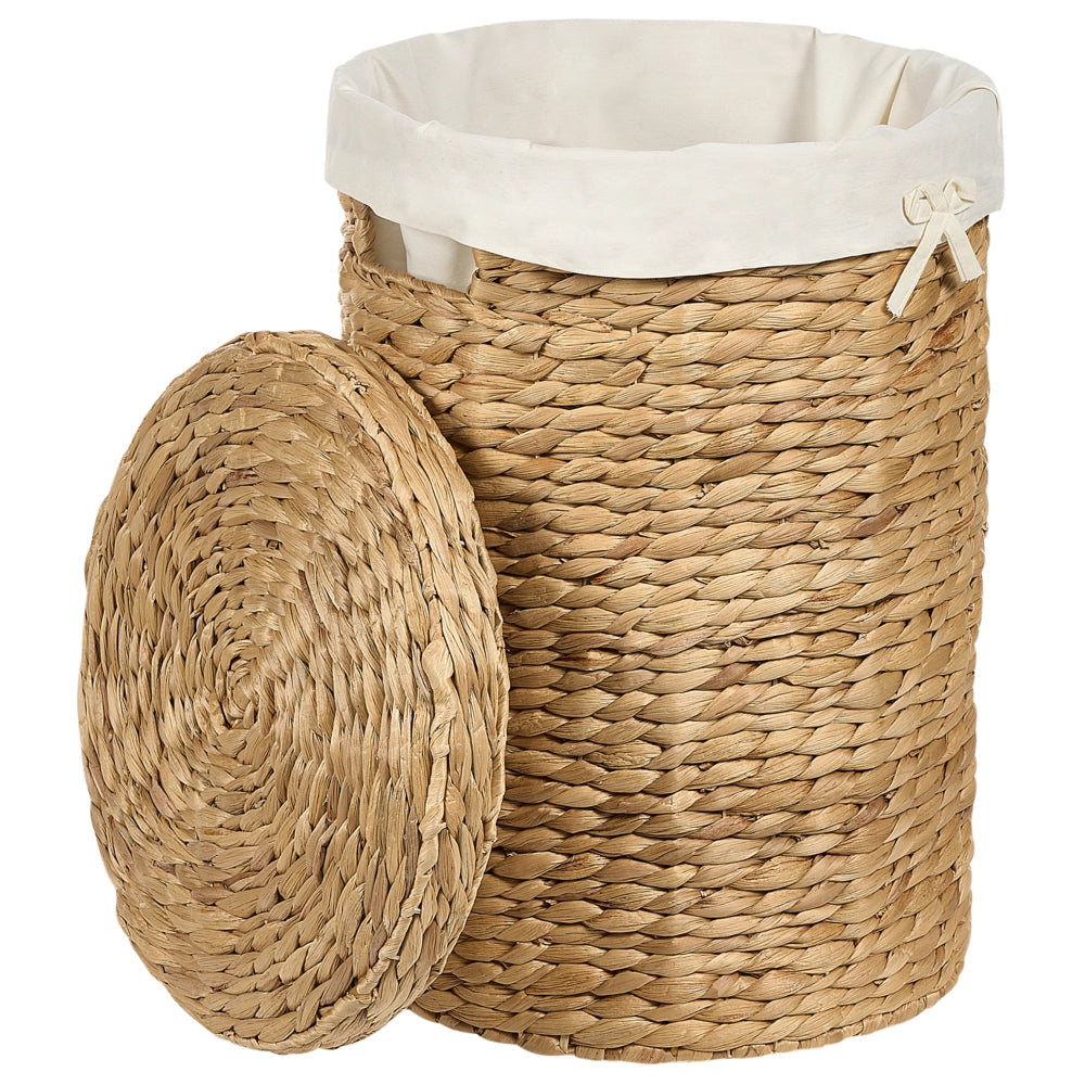 Set di 2 cestini portaoggetti per la biancheria con coperchio in giacinto d'acqua cesto biancheria portaoggetti