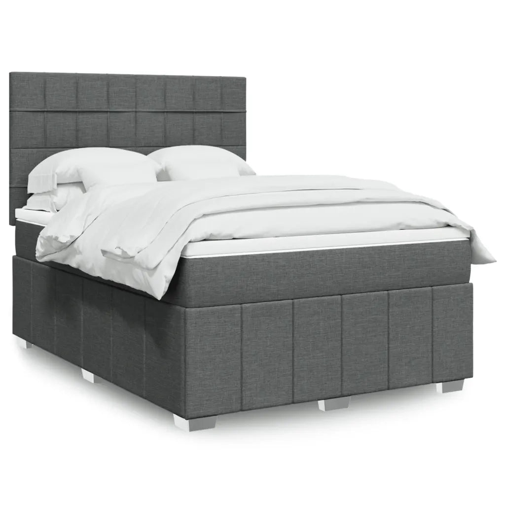 Giroletto a Molle con Materasso Grigio Scuro 140x190 cm Tessuto 3291664