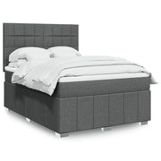 Giroletto a Molle con Materasso Grigio Scuro 140x190 cm Tessuto 3291664