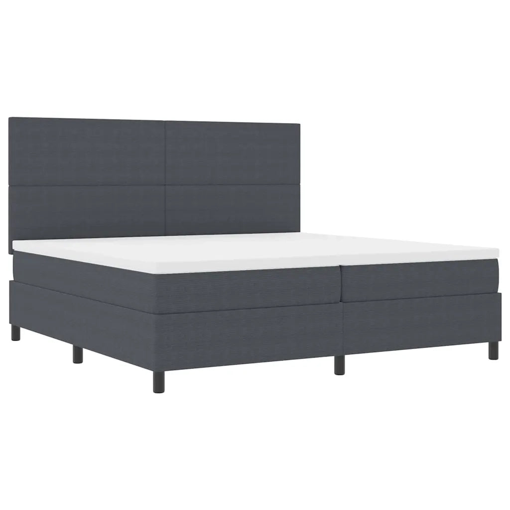 Letto a Sorgente LED Grigio Scuro e Bianco 200 x 200 cm 3337660