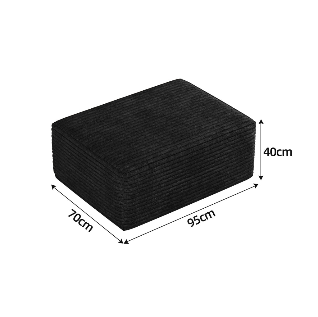 OTTOMAN Nero in tessuto 100 cm