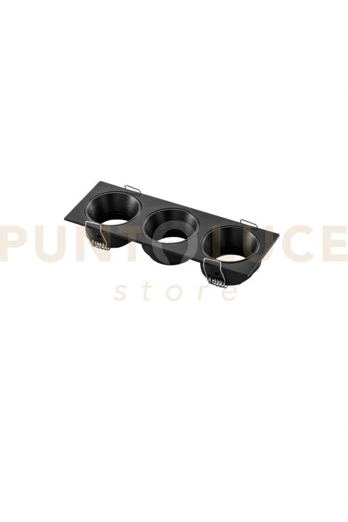 INCASSO ELEVEN NERO IN ALLUMINIO 3 PORTALMPADE ATTACCO GU10 MINI IP20 162X55X25MM