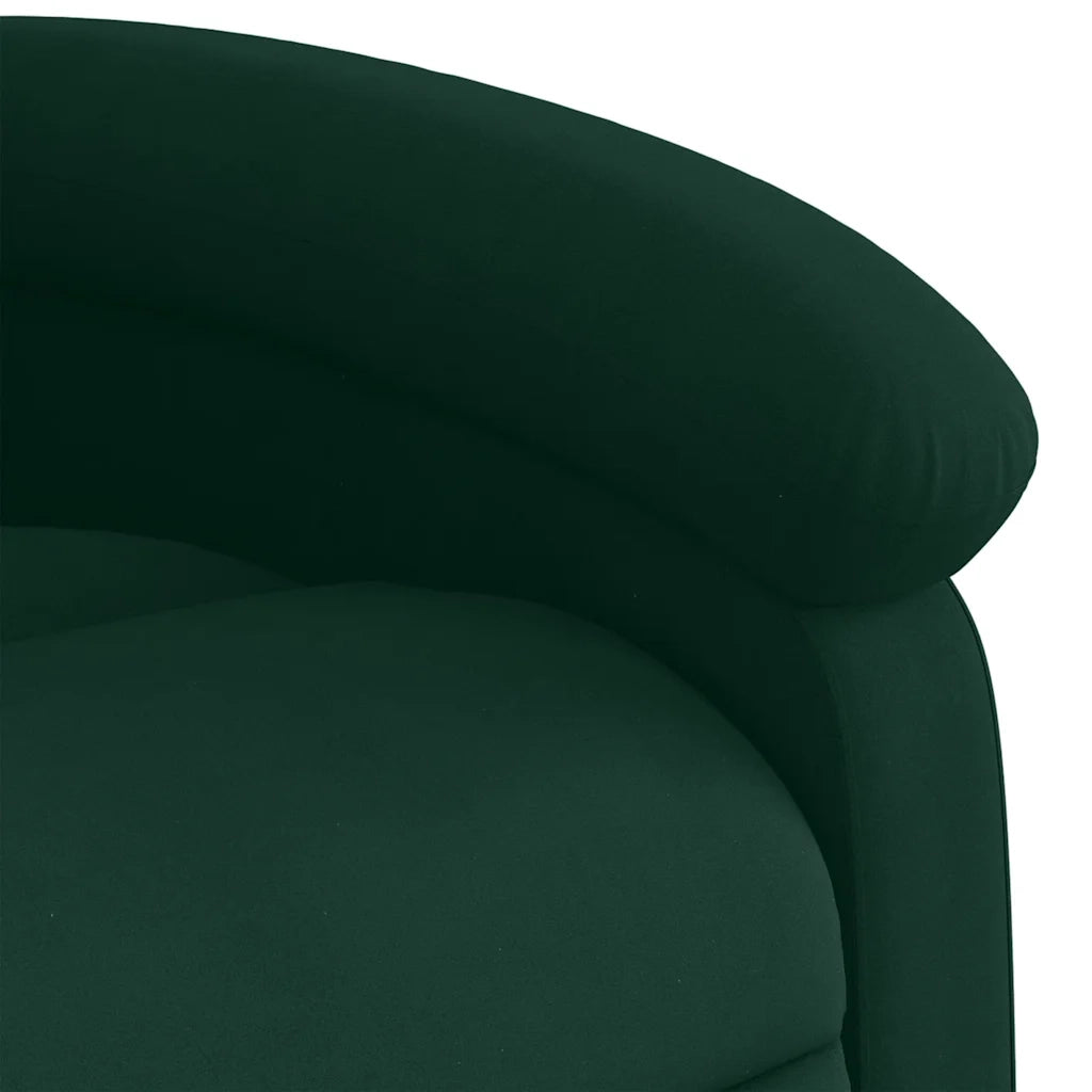 Divano Sedia-Poltrona Massaggiante Reclinabile Verde Scuro in Velluto 439033