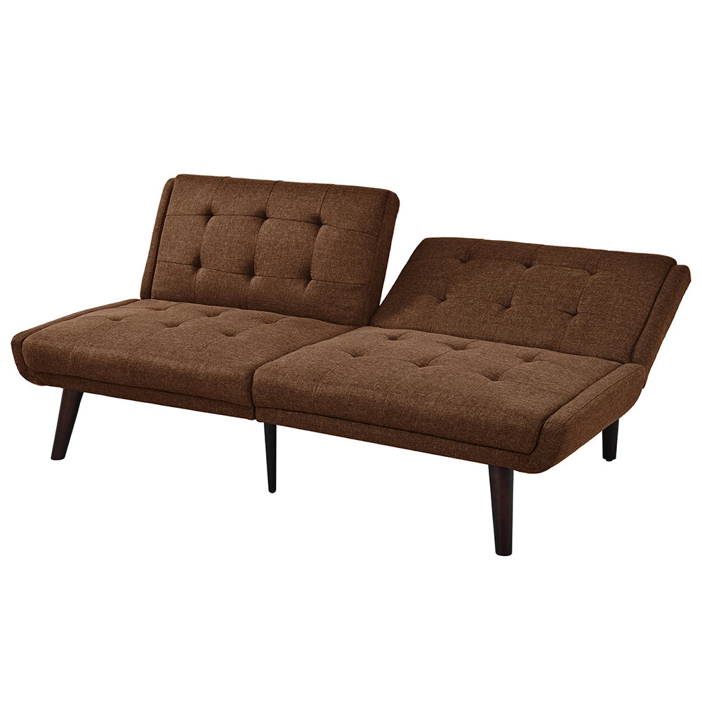 Divano letto futon pieghevole - Xylo - 146 cm - Marrone - Schienale regolabile in 5 posizioni