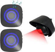 Sistema di Allarme Esterno a Batterie con 2 Ricevitori/ 1 Sensore – Impermeabile e Resistente ai Cambiamenti di Clima – Protezione contro la Furtività – Sensore di Movimento per Atrio o Passaggio Esterno