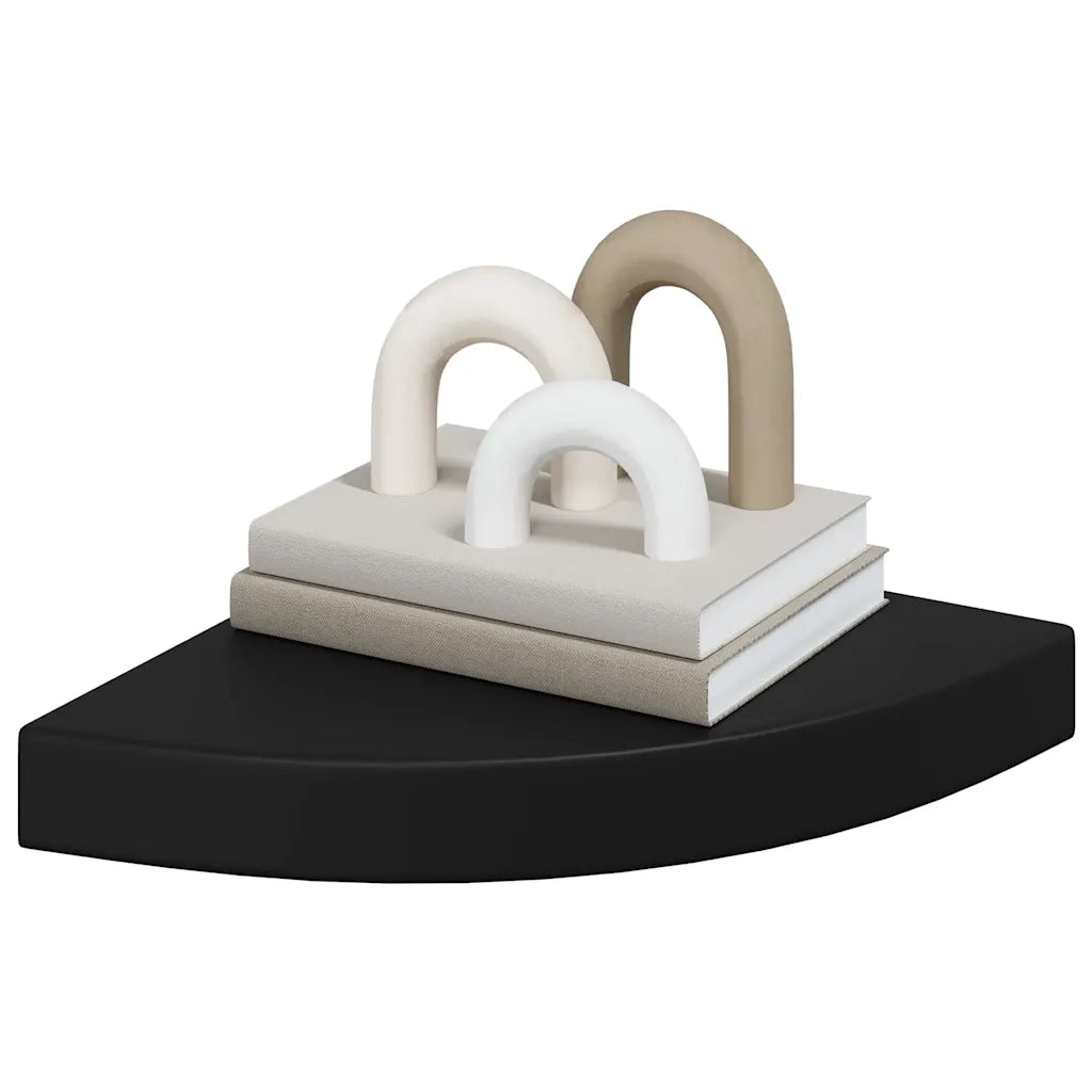 Scaffali Angolari a Parete 4 pz Neri 25x25x3,8 cm MDF cod mxl 32838
