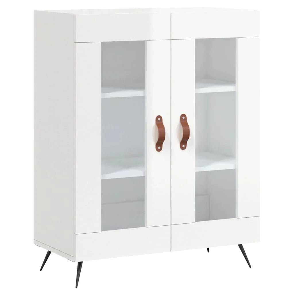 Buffet credenza cassettiera mobiletto mobile contenitore organizer per cucina soggiorno finitura lucida 69,5 x 34 x 90 cm legno ingegnerizzato bianco 02_0030721