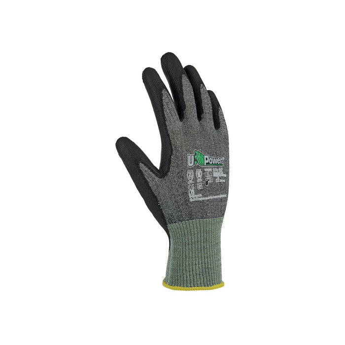 U-Power GUANTI DA LAVORO ANTITAGLIO B SAMBA IN NYLON/PU- FOAM Col. Grigio/Verde tg. 10 12.00 paia