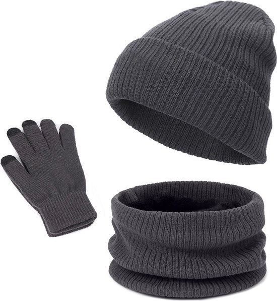 Set di capote e guanti unisex - Cappuccio e guanti per la neve - Colbottone - Cappello di lana - Guanti per la neve - Cappuccio di lana - Set di guanti e cappello per l'inverno - Colbottone di lana