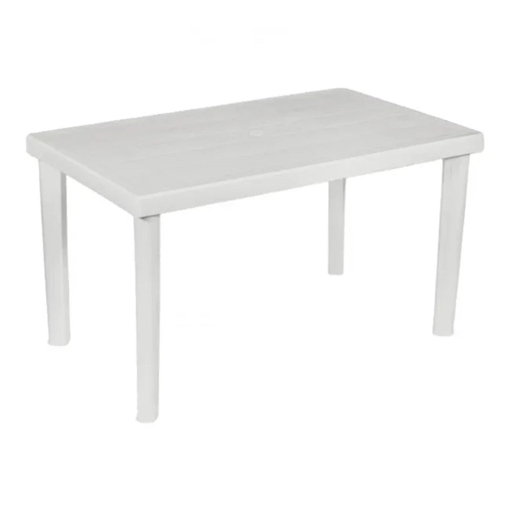Trade Shop - Tavolo Rettangolare Da Giardino Esterno Velo Bianco 126x76x72cm Resistente 008944 -