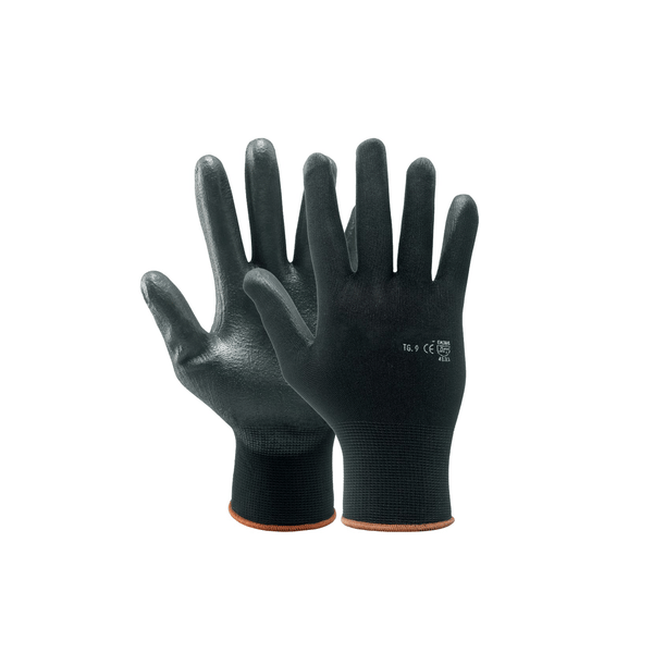 GUANTO POLIESTERE/POLIURETANO NERO IDEAL STAR Tg. 7 - 12 paia- IDEAL STAR