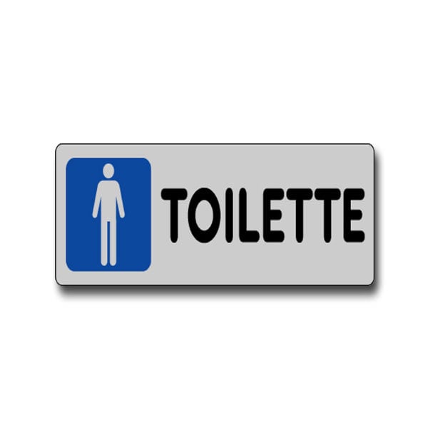ETICHETTA 'TOILETTE UOMINI' 15x5 cm - 10 pezzi