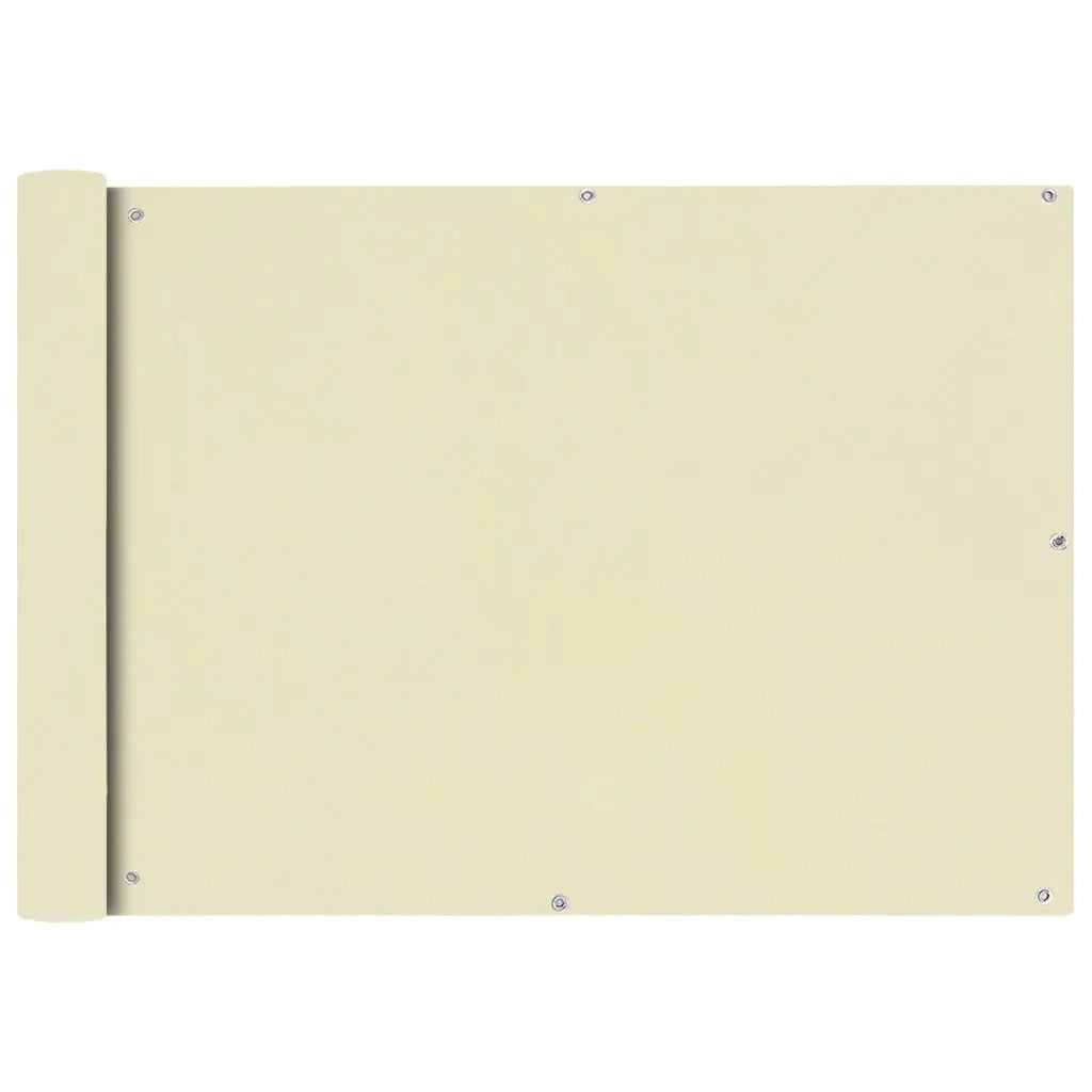 Paravento da Balcone in Tessuto Oxford 75x600 cm Crema