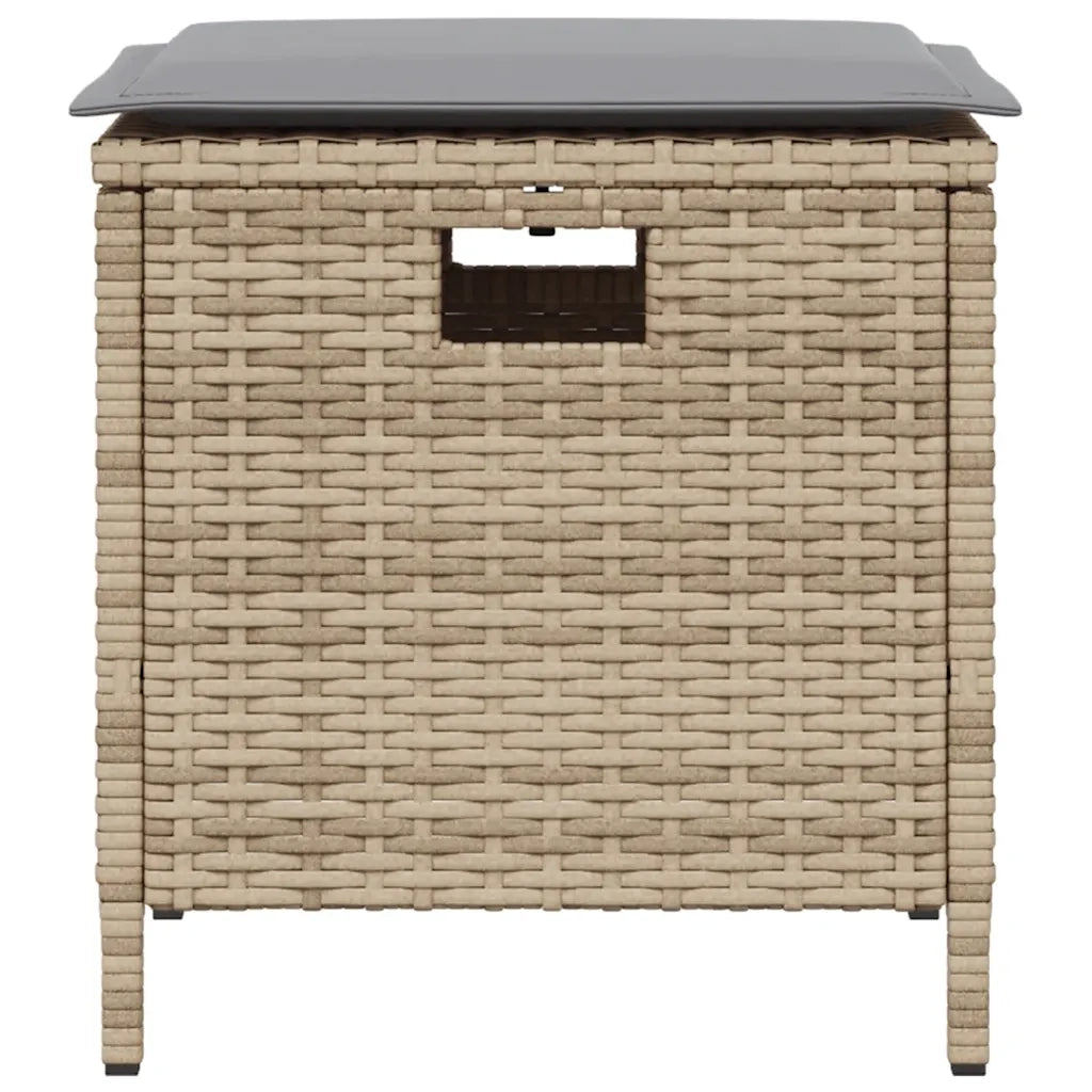 Set da Pranzo da Giardino 5 pz | Set Salotto da Giardino con Cuscini Beige in Polyrattan