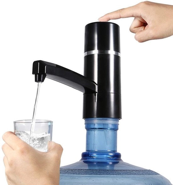 Pompa Automatica per Acqua con Ricarica USB - Flessa Pompante - Dispensatore di Acqua - Adatto per Ufficio e Casa - Nero
