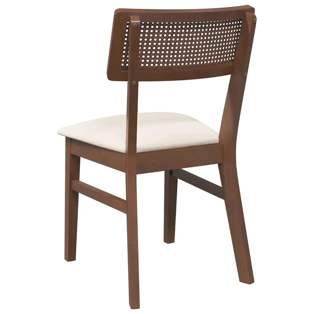 Sedie da Pranzo con Cuscini 2pz Marrone Legno Massello di Hevea