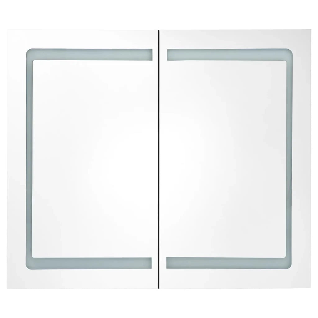 Mobile bagno 80 x 12 x 68 cm con specchio LED bianco e rovere 02_0006618