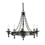 Lampadario Warwick in grafite nero 5xE14 60W Elstead