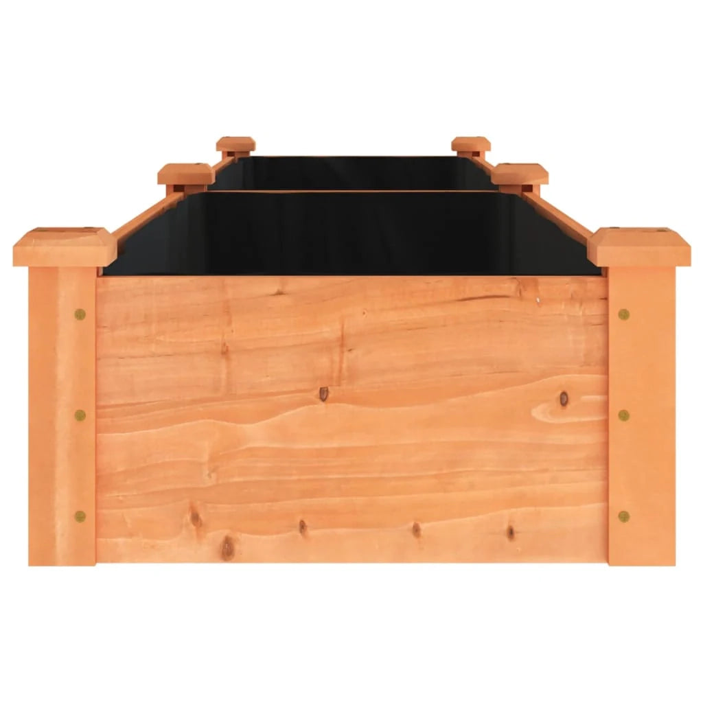 Fioriera rialzata per piante fiori patio giardino rivestimento 240 x 45 x 25 cm legno massello di abete marrone 02_0039842