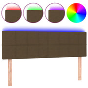 Testiera | Testata a LED Marrone Scuro 144x5x78/88 cm in Tessuto