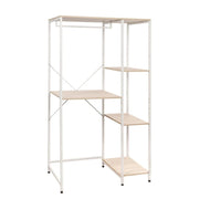 Mobile lavatrice Janet 4 ripiani metallo bianco/legno naturale  100x60x177 cm