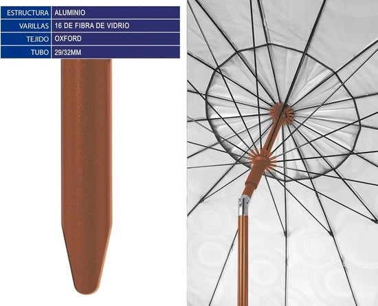 Parasole per spiaggia Ø 240 cm in alluminio con UPF 50+ - Beige