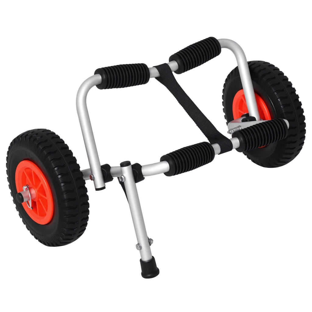 Carrello per Kayak e Canoa Pieghevole in Alluminio con Imbottiture Antiscivolo