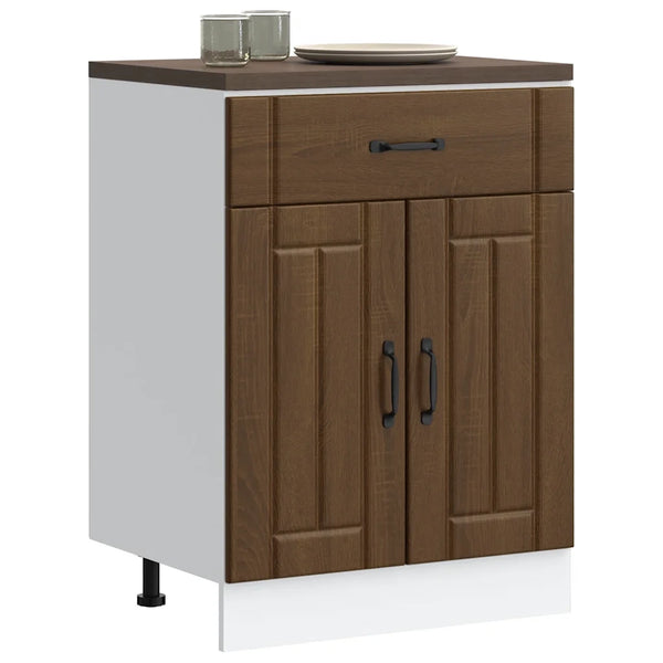 Base da Cucina Lucca Rovere Marrone in Legno Multistrato