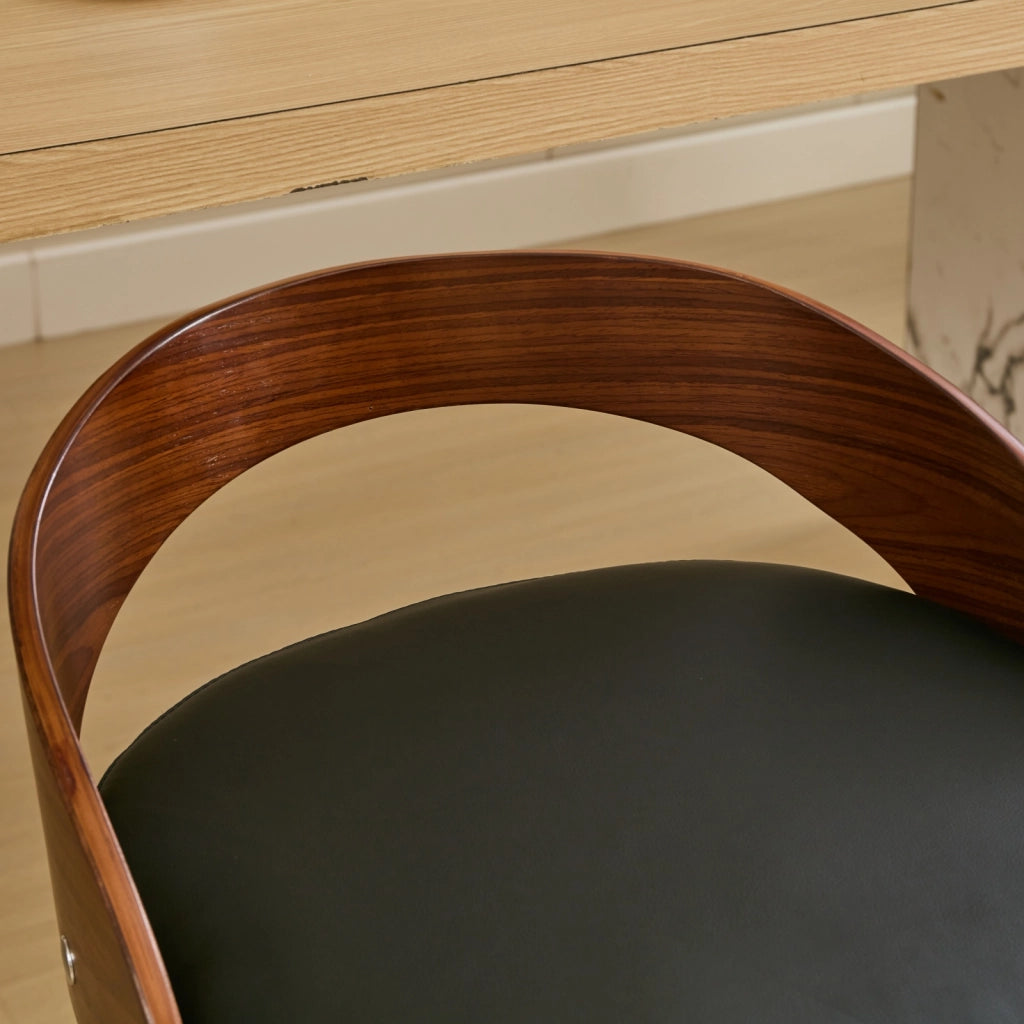 Sgabelli da Bar Set 2 Pezzi Girevoli con Cuscino ¨C MINIMAL ¨C Legno Nero, Seduta 63 cm