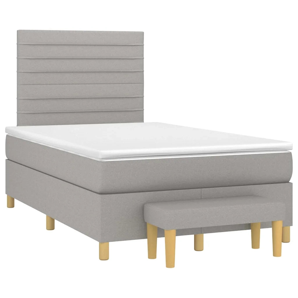 Giroletto a Molle con Materasso Grigio Chiaro 120x190cm Tessutocod mxl 91581