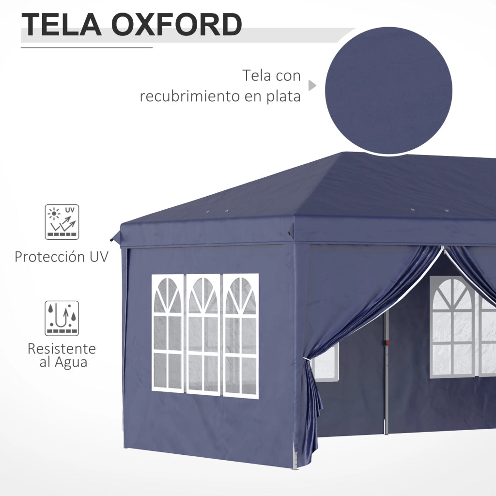 Tenda da giardino pieghevole ¨C zephmum ¨C blu 6x3x2.7 m