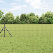 Recinzione con Posto Grigio 0,6 x 25 m Acciaio e PVC 3350445