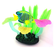 Trade Shop - Decorazione Pianta Funghi Acquario Fiori Bolle Fungo Fluorescente Pesci Alghe -