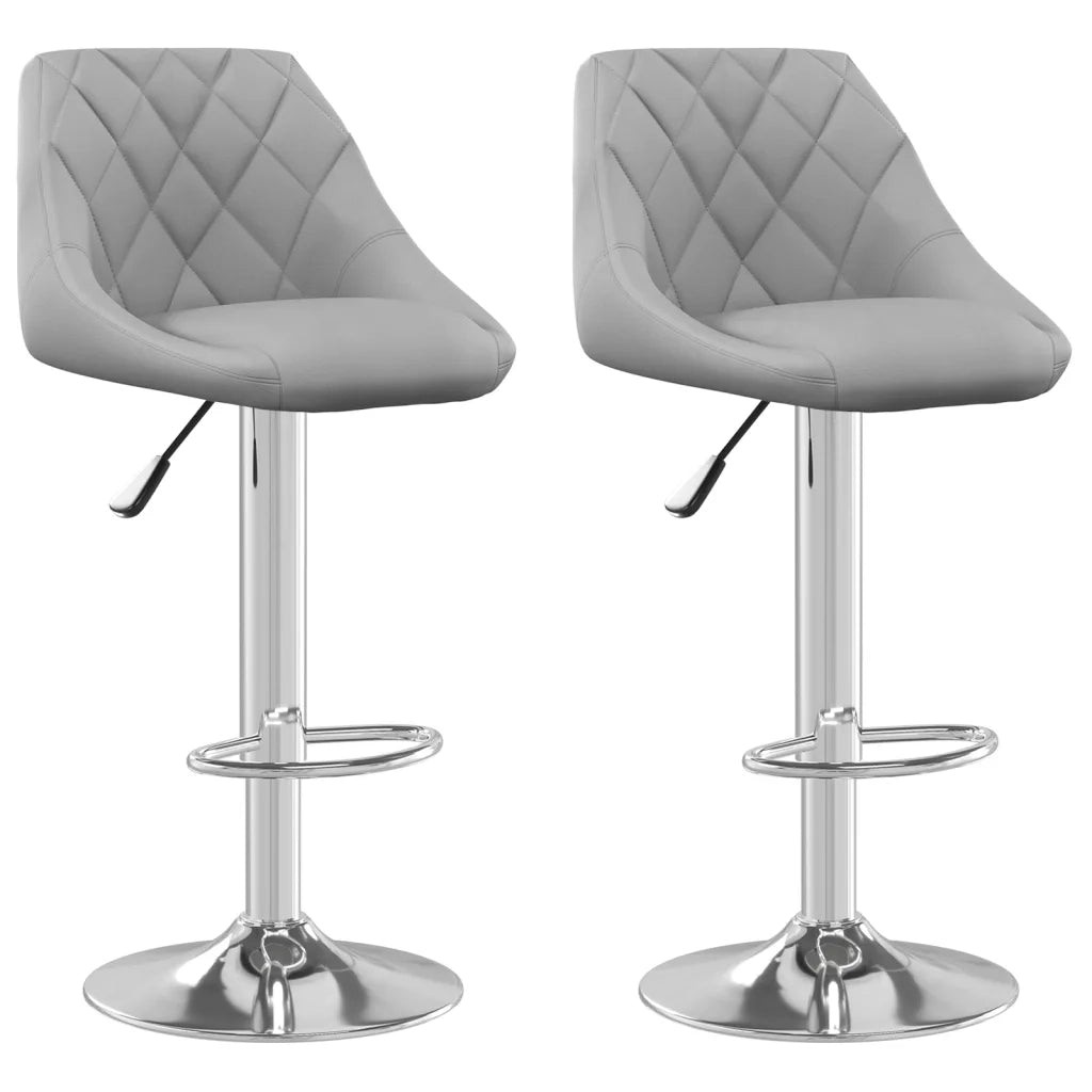 Sgabelli da Bar 2 pz Grigio Chiaro in Velluto cod mxl 59942